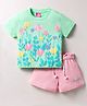Wingsfield Half Sleeves Floral Puff Printed Tee & Shorts Set - Multi Colour