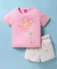 Wingsfield Half Sleeves Floral Puff Printed Tee & Shorts Set - Multi Colour