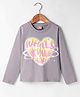 Wingsfield Full Sleeves Typography Printed Top - Grey