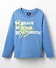 Wingsfield Full Sleeves Typography Printed Top - Blue