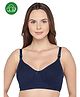 Inner Sense Organic Cotton Knit  Solid Non Padded Maternity Bra Front Open Nursing Access  With Extender - Navy Blue