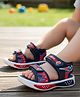 Binos Colour Blocked Velcro Closure Sandals - Navy & Red