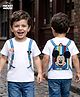 Babyhug Disney Single Jersey Knit Half Sleeves T-Shirt with Front & Back Mickey Mouse Graphics - White