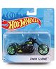 Hot Wheels Die Cast Free Wheel Twin Flame Bike - Green & Black
