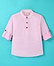 Rikidoos Cotton Woven Full Sleeves Solid Kurta Shirt - Baby Pink
