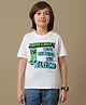 Kidsville Cotton Knit Minecraft Featuring Half Sleeves Creeper & Think Outside The Block Text Printed Tee - White