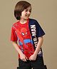 Kidsville Cotton Knit Marvel Featuring Half Sleeves Spider Man Printed Tee - Red & Navy Blue