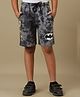 Kidsville DC Comics Featuring Batman Logo Printed Tie Dye Shorts - Grey & Black
