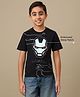 Kidsville Cotton Knit Marvel Avengers Featuring Half Sleeves Iron Man Printed Tee - Black