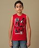 Kidsville Cotton Knit Marvel Featuring Sleeveless Spider Man Printed Tee - Red
