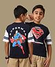 Kidsville Cotton Knit DC Comics Featuring Half Sleeves Superman Printed Tee - Navy Blue & White