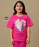 Kidsville Cotton Knit Disney Frozen Featuring Half Sleeves  Elsa & Anna Printed Tee - Pink
