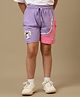 Kidsville Cotton Knit Mickey & Friends Featuring Character Printed Colour Blocked Shorts - Pink & Purple