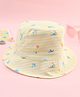 Babyhug Twill Woven Bucket Hat with Nautical Print Yellow - Diameter 21.5 cm