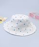 Babyhug Twill Woven Nautical Theme Printed Bucket Cap White - Diameter 19 cm