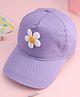Babyhug Twill Woven Baseball Cap With Floral Applique Lavender - Diameter 16 cm