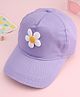 Babyhug Twill Woven Baseball Cap With Floral Applique Lavender - Diameter 17 cm