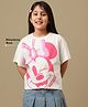 Kidsville Cotton Knit Mickey & Friends Featuring Half Sleeves Minnie Printed Tee - Off White