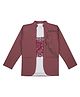 Charchit Cotton Blend Woven Full Sleeves Lion Embellished Jacket With Tee - Magenta
