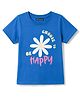 Pine Kids Cotton Knit T-Shirts Half Sleeves Round Neck Floral Graphic Blue 4-5 Years