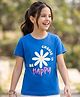 Pine Kids Cotton Knit T-Shirts Half Sleeves Round Neck Floral Graphic Blue 5-6 Years