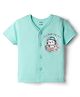CUCUMBER Sinker Knit Half Sleeves Jhabla with Airplane Print - Mint