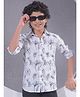 CRIMSOUNE CLUB Cotton Woven Full Sleeves Leaves & Floral Printed Shirt - White