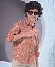 CRIMSOUNE CLUB Cotton Woven Full Sleeves Sea Life Printed Shirt - Brown
