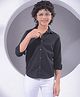 CRIMSOUNE CLUB Cotton Woven Full Sleeves Solid Shirt - Black