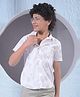 CRIMSOUNE CLUB Cotton Woven Half Sleeves Floral Printed Shirt - Grey