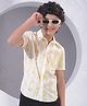 CRIMSOUNE CLUB Cotton Woven Half Sleeves Leaves Printed Shirt - Yellow