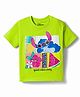 Bonfino Disney Cotton Knit T-Shirt Half Sleeve Round Neck with Stitch Graphic Neon Green 2-3 Years