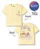 Bonfino Disney Single Jersey Knit Drop Shoulder Half Sleeves Oversized T-Shirt With Front & Back Winnie The Pooh Graphics - Yellow