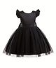 tior Woven Cap Sleeves Pearl Embellished Dress - Black