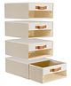 House of Quirk Foldable Closet Storage Bin with Clear Window & Handles Fabric Organizer for Clothes Toys & Towels Pack of 4 - Beige