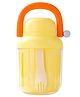 House of Quirk Portable Picnic Party Salad Storage Cups with Lids & Forks 550ml  - Yellow