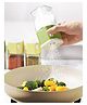 House of Quirk 180ml Dual Use Glass Seasoning Pot with Press Type Lid Salt & Pepper Shaker Jar One-Hand Press Dispensing Spice Bottle for Kitchen - Green