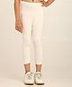Robinbosky Cotton Elastane Knit Solid Leggings - Cream