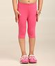 Robinbosky Cotton Elastane Knit Solid Capri Leggings - Queen Pink