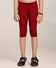 Robinbosky Cotton Elastane Knit Solid Capri Leggings - Maroon