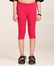 Robinbosky Cotton Elastane Knit Solid Capri Leggings - Neon Pink