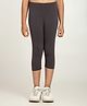 Robinbosky Cotton Elastane Knit Solid Capri Leggings - Steel Grey