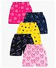 KUCHIPOO Cotton Blend Kniit Pack Of 5 Hearts & Stars Printed Shorts - Multi Colour