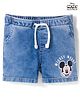Babyoye Disney Denim Knee Length Short With Mickey Mouse Graphics - Blue