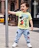 Babyoye Disney Single Jersey Knit Half Sleeves T-Shirt & Denim Jeans Set With Mickey Mouse Graphics - Multicolor