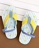 Cute Walk by Babyhug Back Strap Striped & Lemon Printed Flip Flops - Light Blue