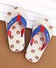 Cute Walk by Babyhug Slip On Striped & Tiger Printed Flip Flops - Blue & Red