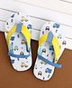 Cute Walk by Babyhug Back Strap Vehicles Printed Flip Flops - Yellow & White