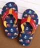 Cute Walk by Babyhug Flip Flops with Vehicle Print - Navy Blue