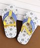 Cute Walk by Babyhug Back Strap Bear Printed Flip Flops - White & Blue